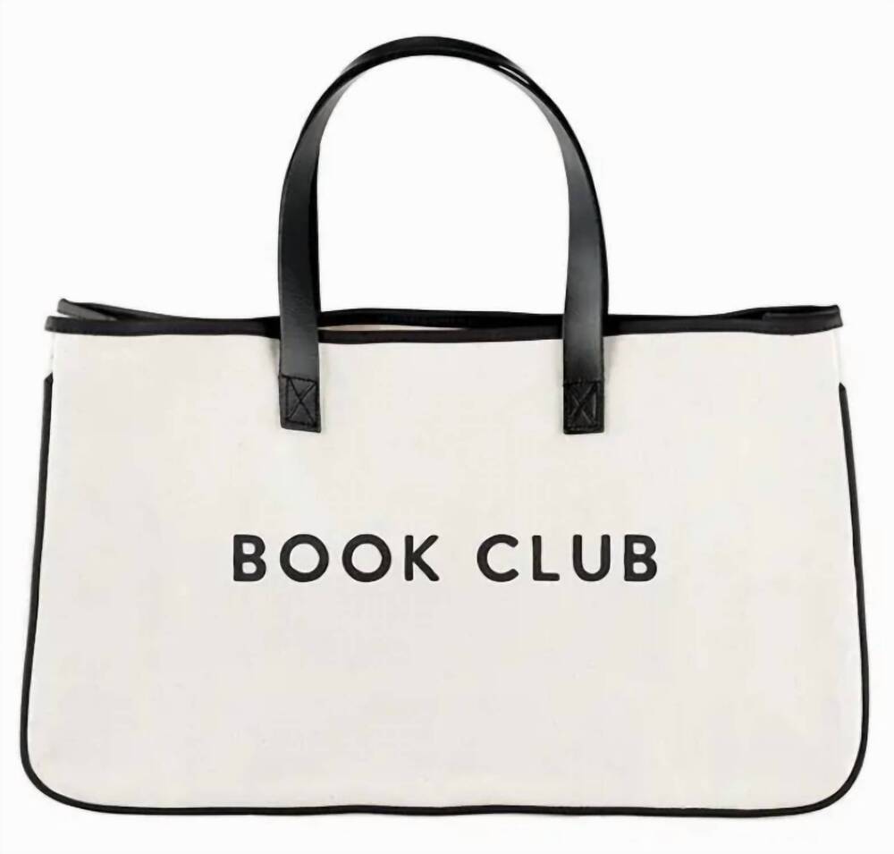 NEW SANTA BARBARA women's canvas tote bag - book club in white